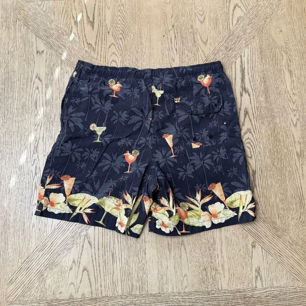 Breakwater Men’s Medium Navy Blue Margarita Swim‎ Shorts Trunks